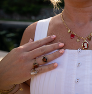 Simulated Citrine 10K Antique Gold Ring (10) - Stone Cooper