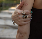 Onyx and Diamond 10K Eve Ring (6.25) - Stone Cooper