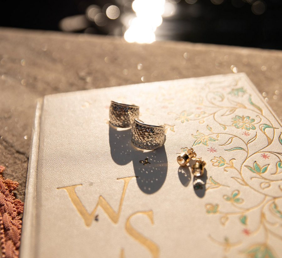 Silver Wicker Hoops - Stone Cooper