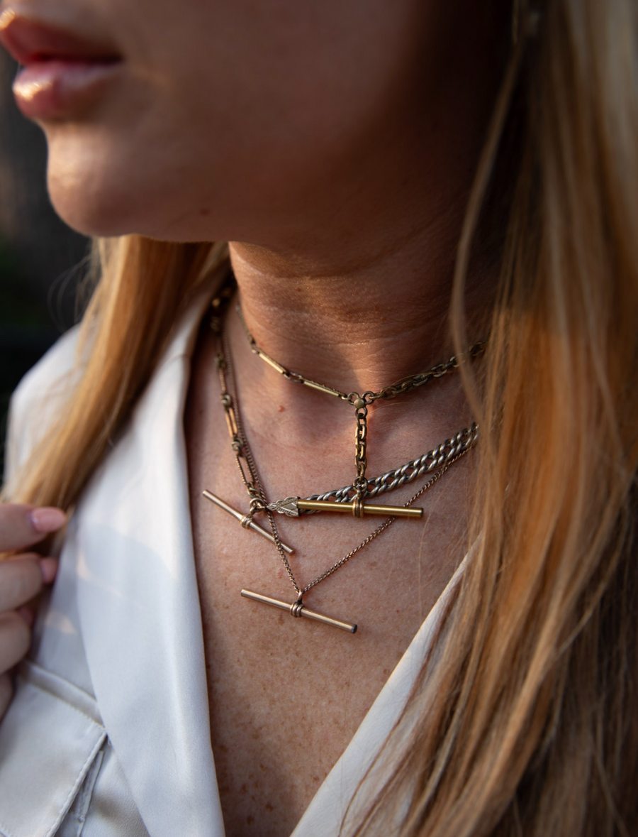 Francisco Two-Toned T-Bar Necklace - Stone Cooper