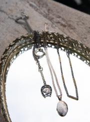 Clarence Antique Silver Watch Chain with Dog Charm - Stone Cooper