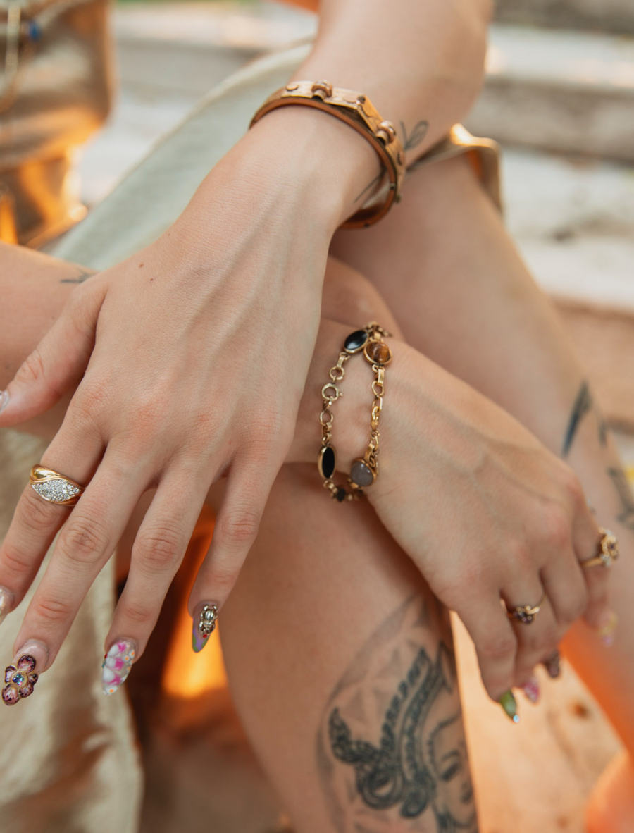 Patty Vintage Scarab Bracelet - Stone Cooper