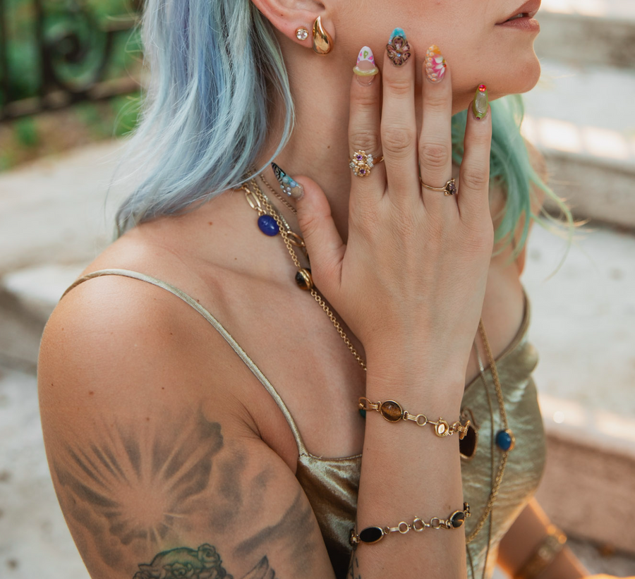 Roseanne Vintage Scarab Bracelet - Stone Cooper