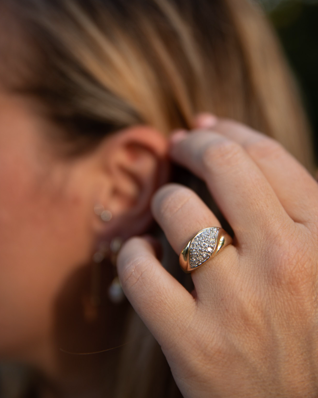 Vintage Diamond Janet Ring (10K, size 7) - Stone Cooper