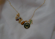 Vintage Gold-Filled Spinach Jade Intaglio Pisces Charm - Stone Cooper