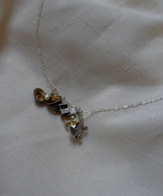 Antique Cobalt Blue Enameled Pearl Clamshell Charm - Stone Cooper