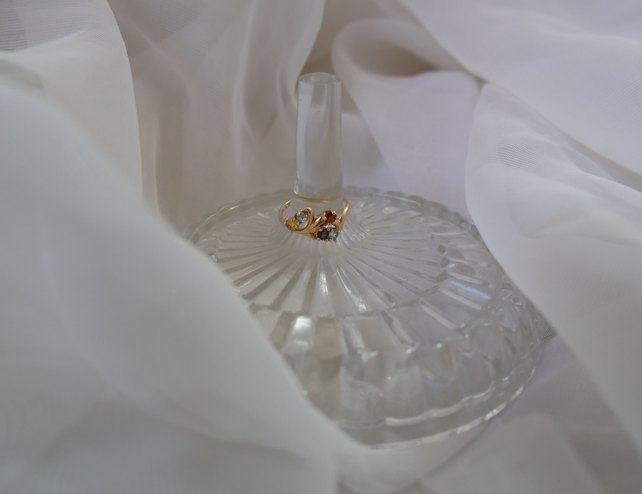 Vintage Rainbow Gemstone Ring 10K (6.5) - Stone Cooper