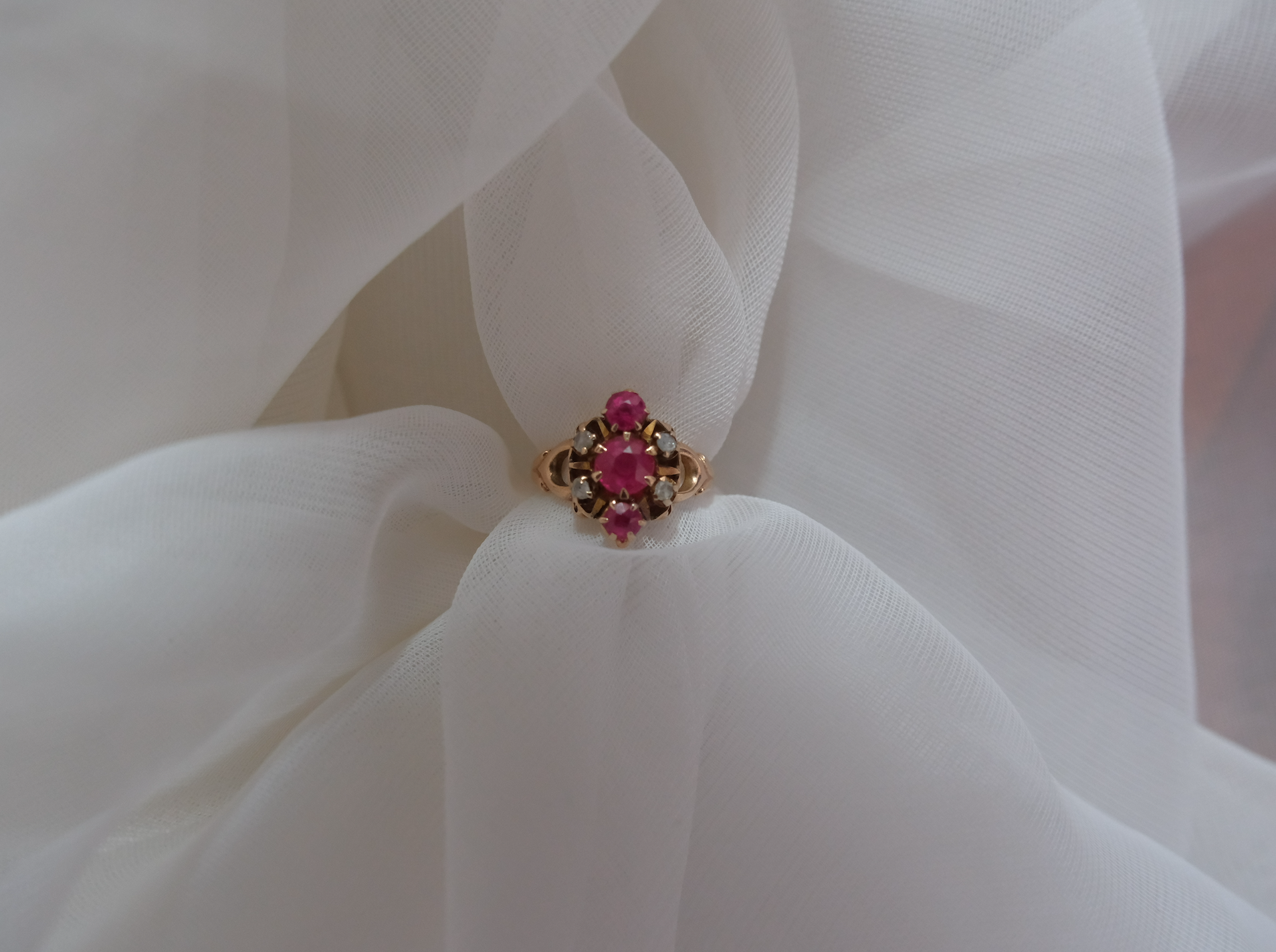 Victorian 9K Ruby, Diamond Ring (4) - Stone Cooper
