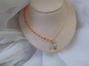 Lucky Fish Necklace (Carnelian & Moonstone) - Stone Cooper