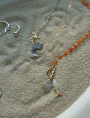 Lucky Purple Fish Necklace with Moonstone - Stone Cooper