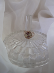 Silver Gemstone Flower Signet Ring (9.25) - Stone Cooper