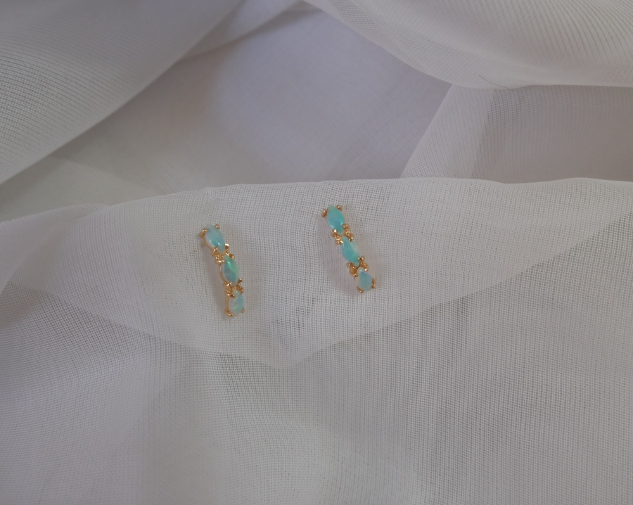 Opal Selah Stud-Hoop Earrings (14K) - Stone Cooper