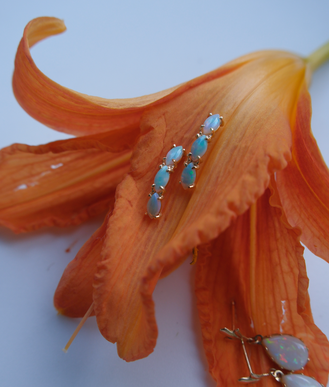 Opal Selah Stud-Hoop Earrings (14K) - Stone Cooper