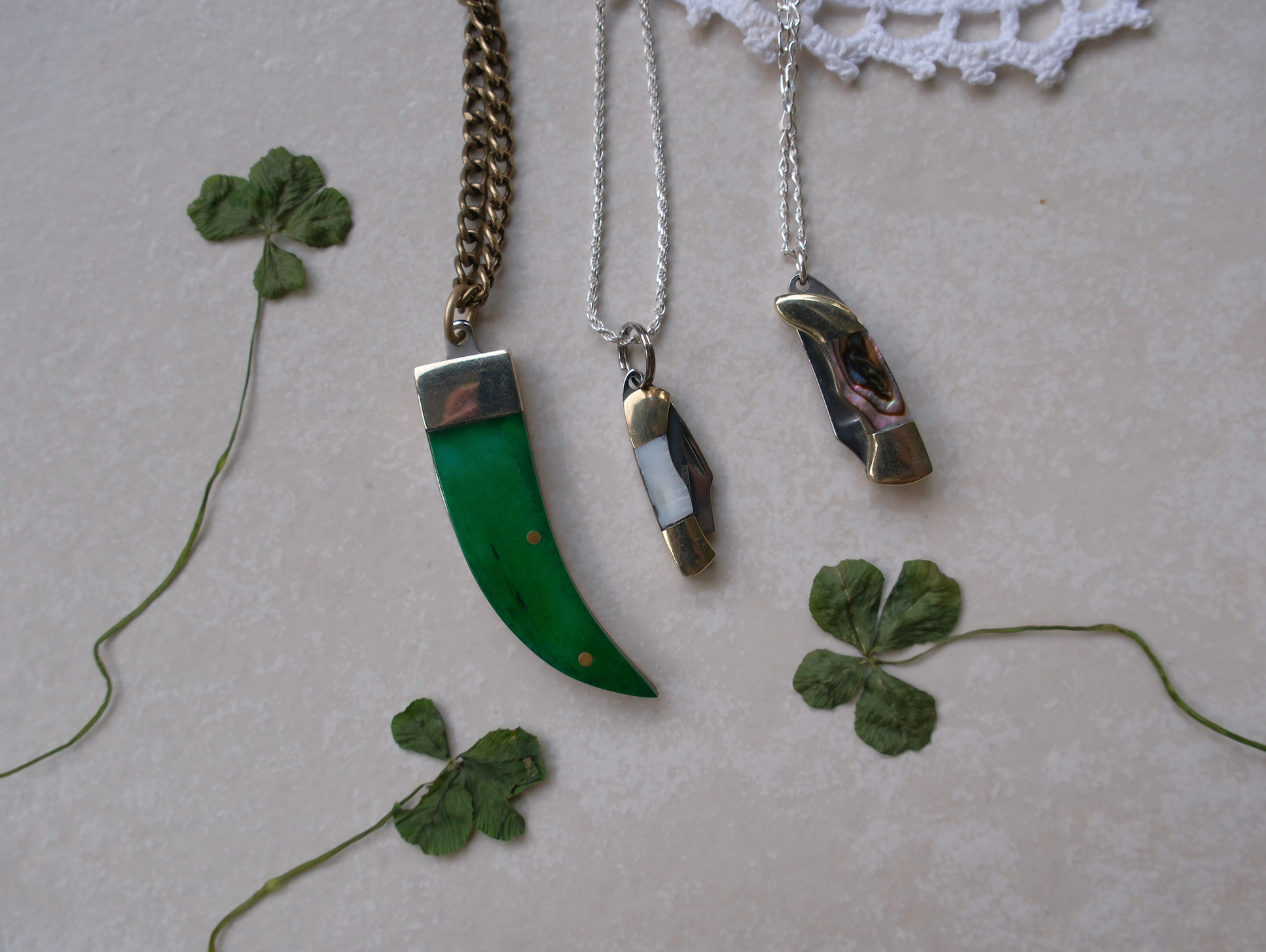 Good-Luck Green Claw Knife - Stone Cooper