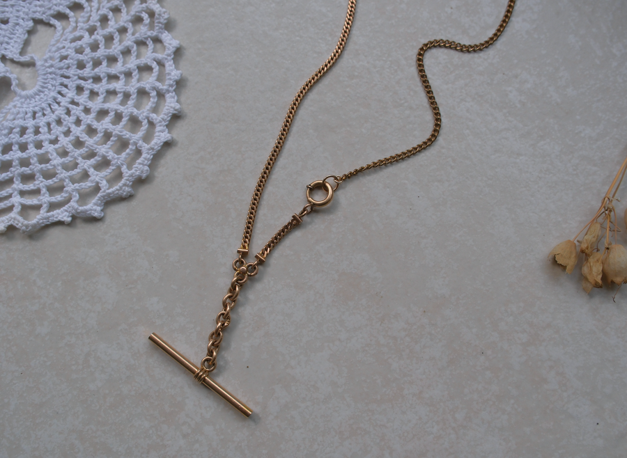 Mary Gold-Filled T-Bar, Watch Chain Necklace - Stone Cooper