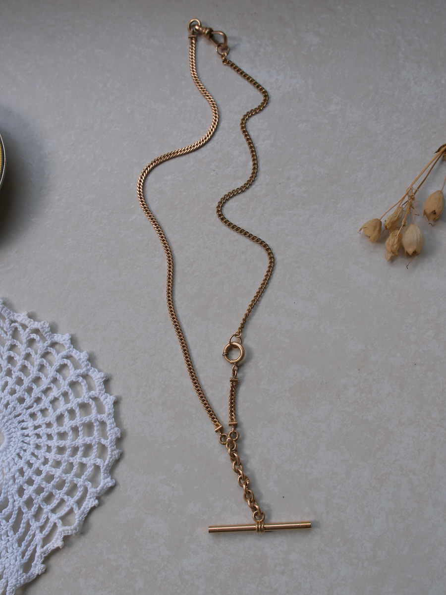 Mary Gold-Filled T-Bar, Watch Chain Necklace - Stone Cooper