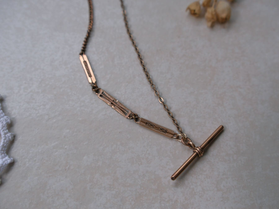 Horus Gold-Filled Watch Chain, T-Bar Necklace - Stone Cooper