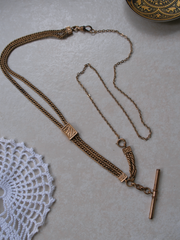 Stavroula Gold-Filled Watch Chain, T-Bar Necklace - Stone Cooper