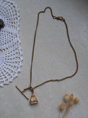 Agatha Fob, Gold-Filled T-Bar Necklace - Stone Cooper