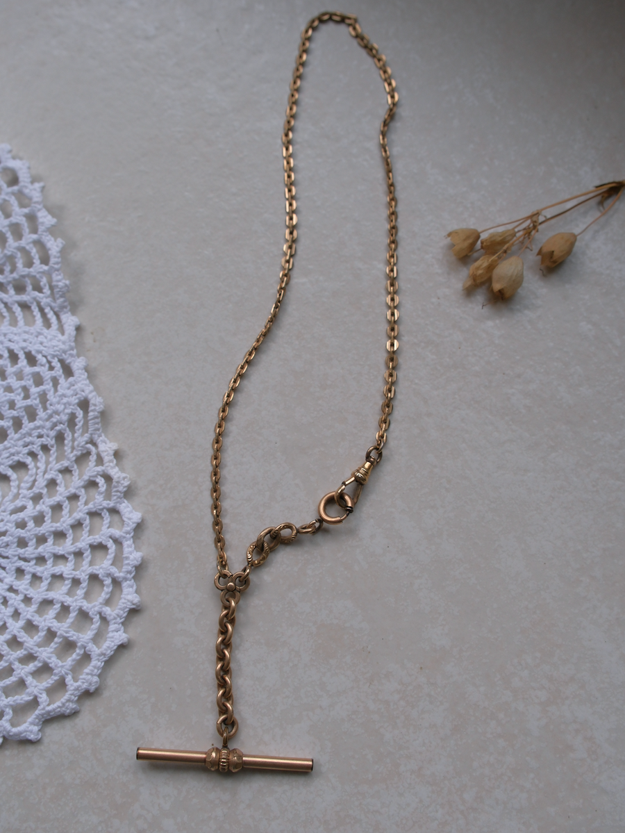 Elizabeth Gold-Filled T-Bar, Watch Chain - Stone Cooper