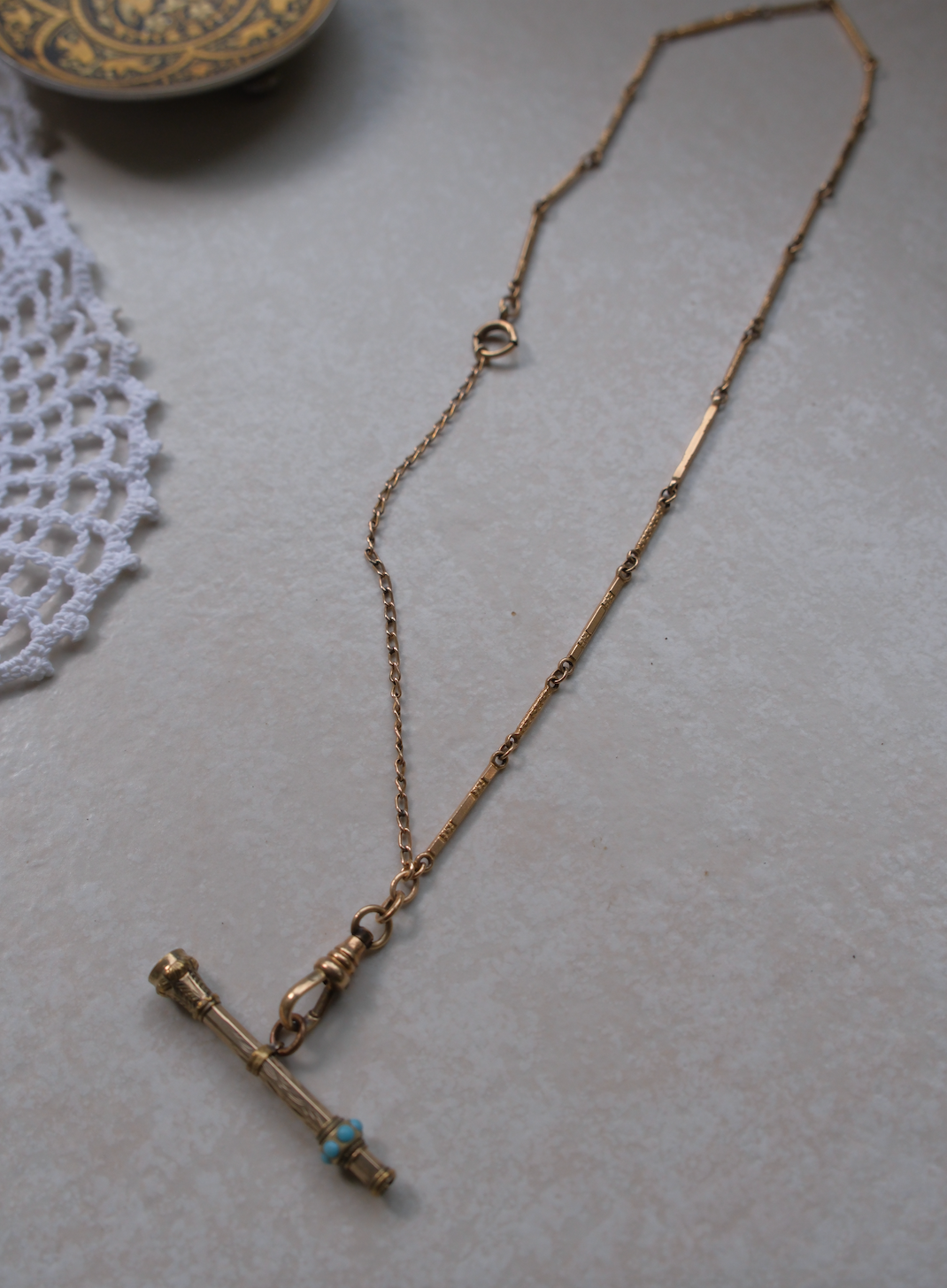 Dolores Gold-Filled Turquoise T-Bar Necklace - Stone Cooper