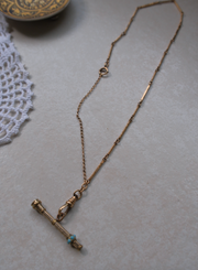 Dolores Gold-Filled Turquoise T-Bar Necklace - Stone Cooper