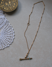 Dolores Gold-Filled Turquoise T-Bar Necklace - Stone Cooper