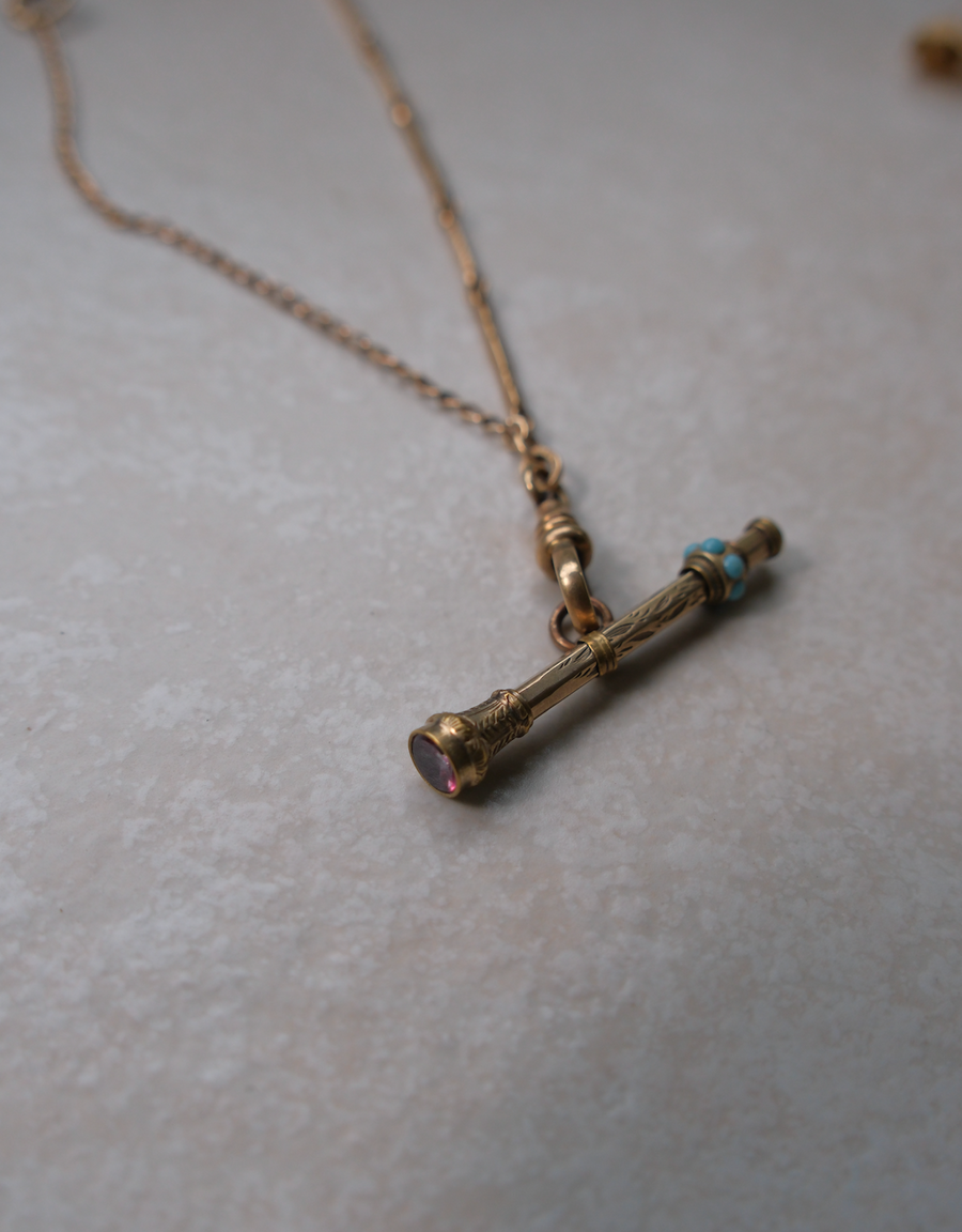 Dolores Gold-Filled Turquoise T-Bar Necklace - Stone Cooper
