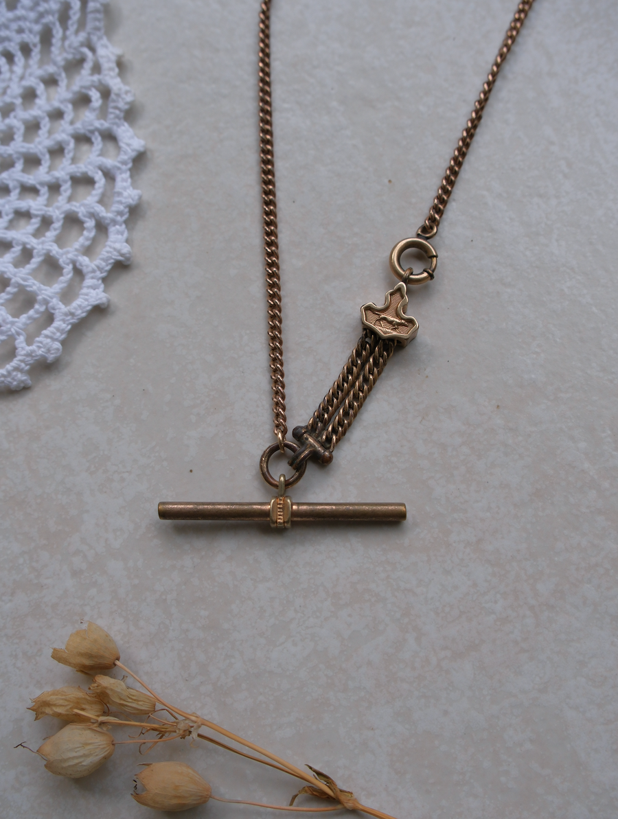 Jack Gold-Filled Watch Chain, T-Bar Necklace - Stone Cooper