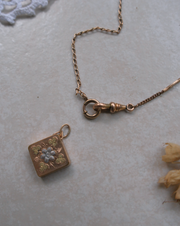 Margaret Gold-Filled Watch Chain, Floral Fob - Stone Cooper
