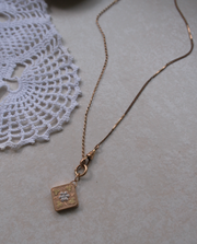 Margaret Gold-Filled Watch Chain, Floral Fob - Stone Cooper