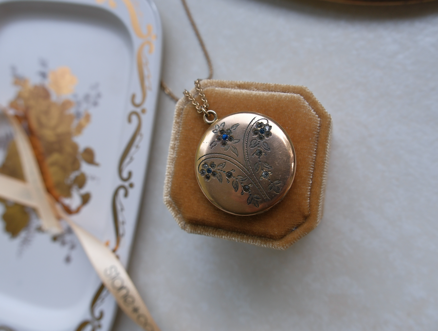 E.A.Y. Gold-Filled Flower Locket - Stone Cooper