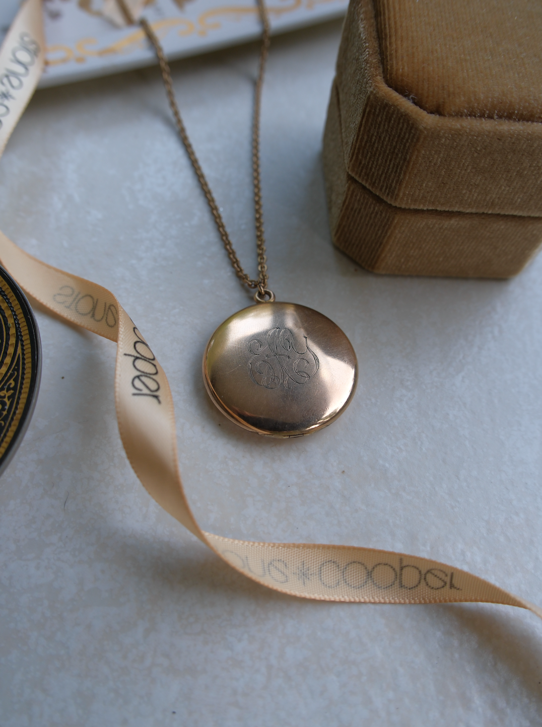 E.A.Y. Gold-Filled Flower Locket - Stone Cooper