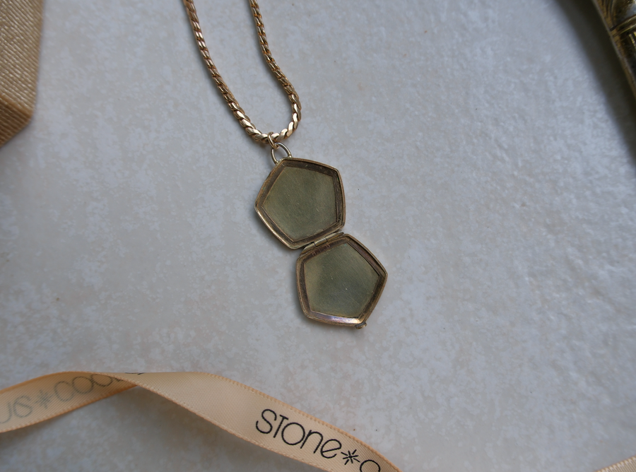 Elka Two-Toned Pentagon Locket - Stone Cooper