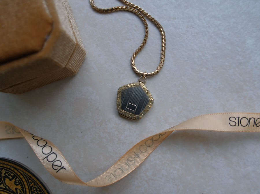 Elka Two-Toned Pentagon Locket - Stone Cooper