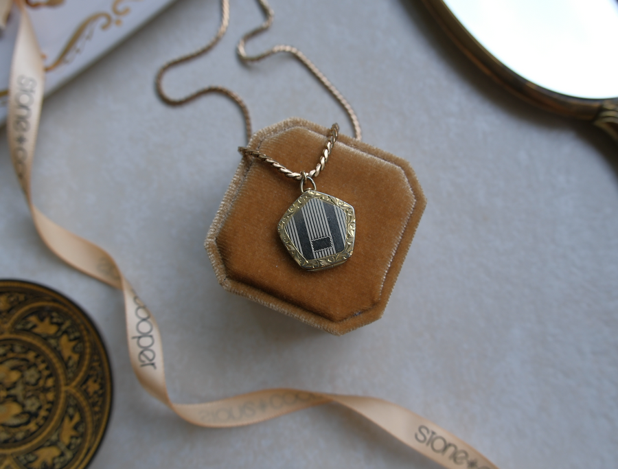 Elka Two-Toned Pentagon Locket - Stone Cooper
