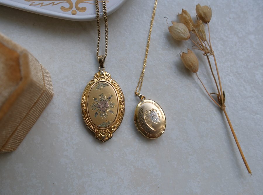 Rosemary Gold-Filled Engraved Locket - Stone Cooper