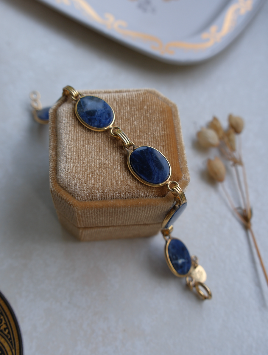 Jean Vintage Sodalite Gold Fill Bracelet - Stone Cooper