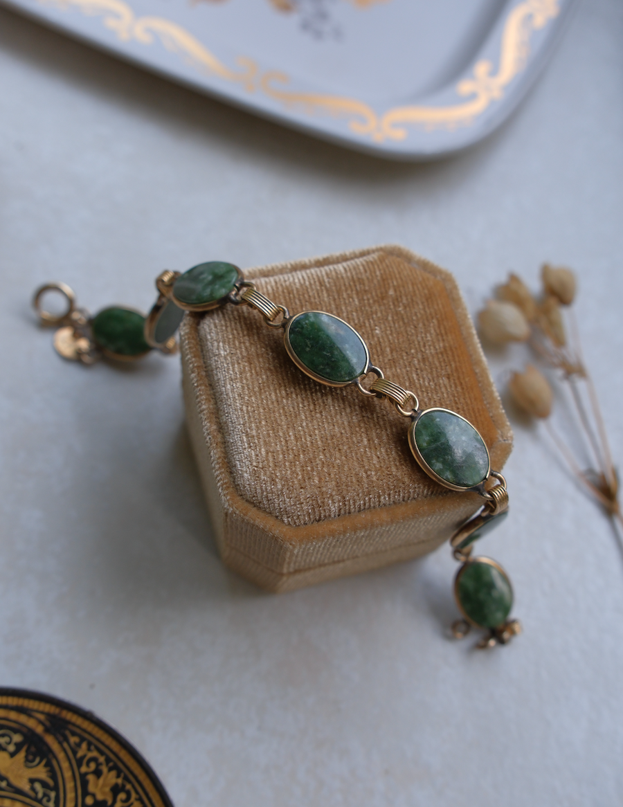 Irene Jade Gold Filled Bracelet - Stone Cooper