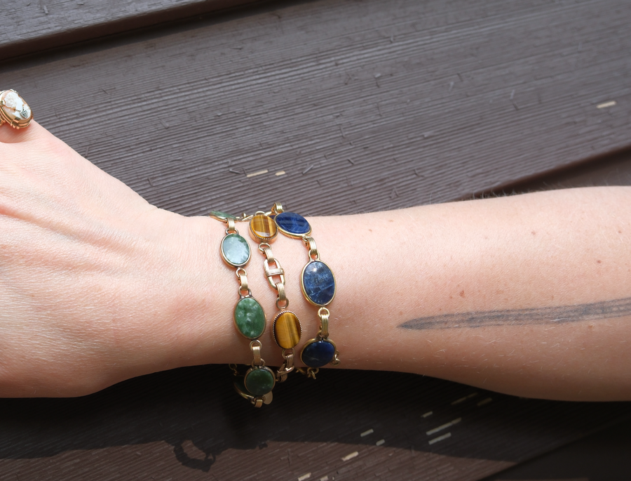 Josephine Tiger's Eye Gold-Filled Bracelet - Stone Cooper