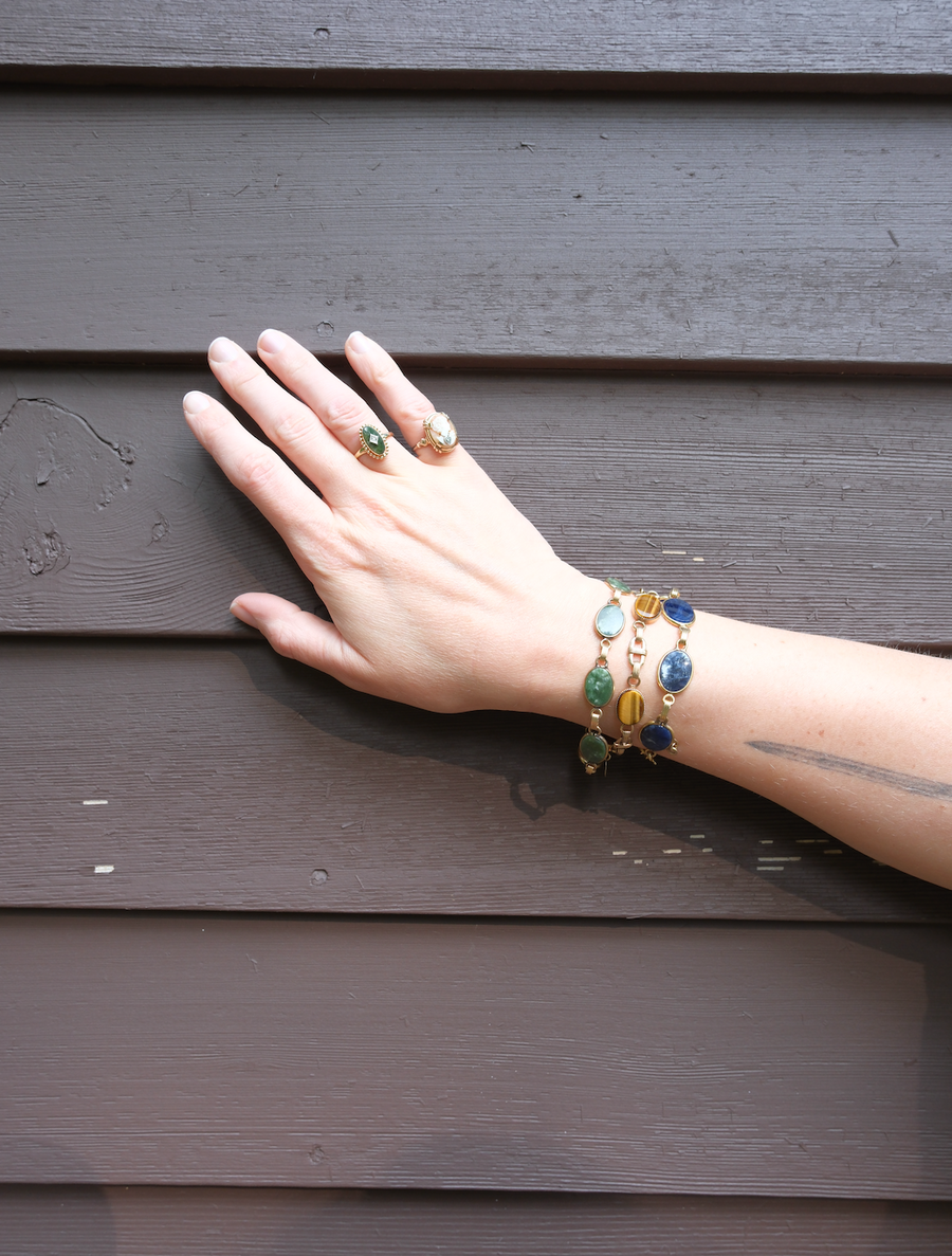 Josephine Tiger's Eye Gold-Filled Bracelet - Stone Cooper