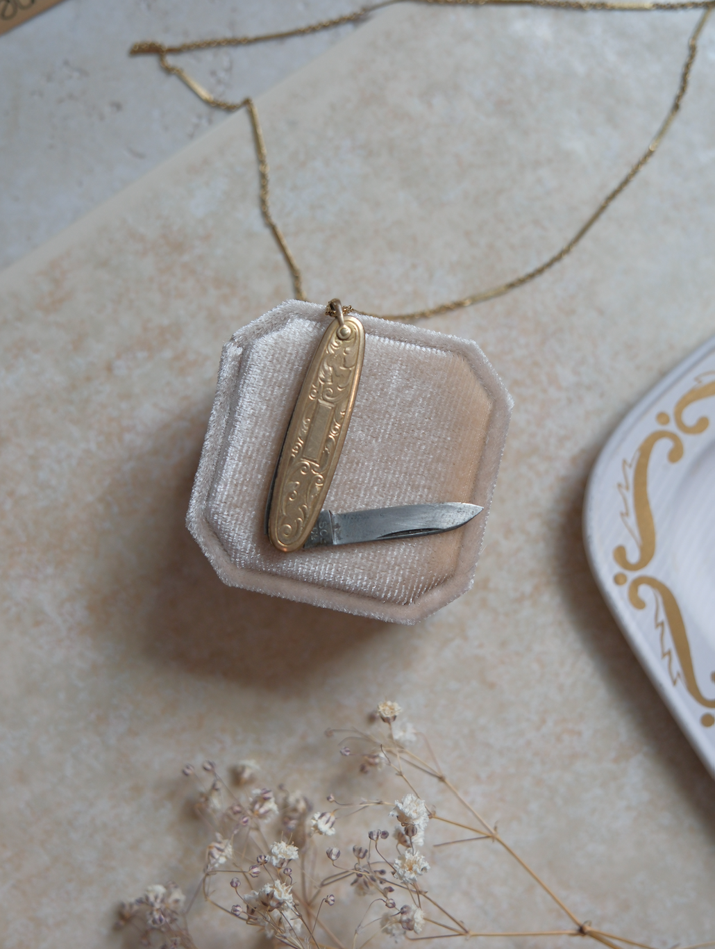 Elaine Gold-Filled Pocket Knife Necklace - Stone Cooper