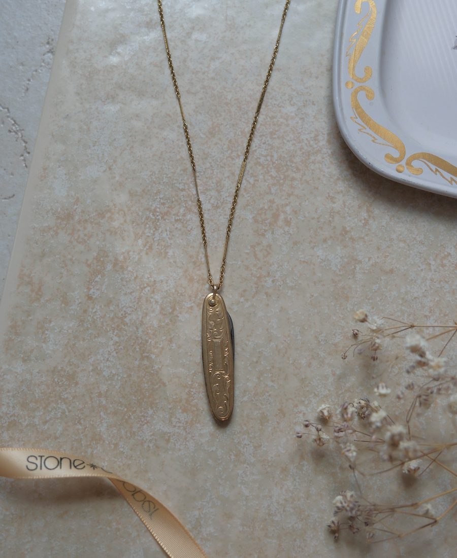 Elaine Gold-Filled Pocket Knife Necklace - Stone Cooper