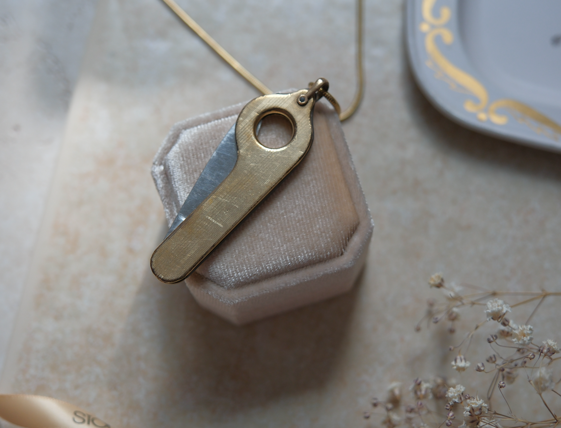Gold-Filled 'E.D.S' Cigar-Cutter Necklace - Stone Cooper
