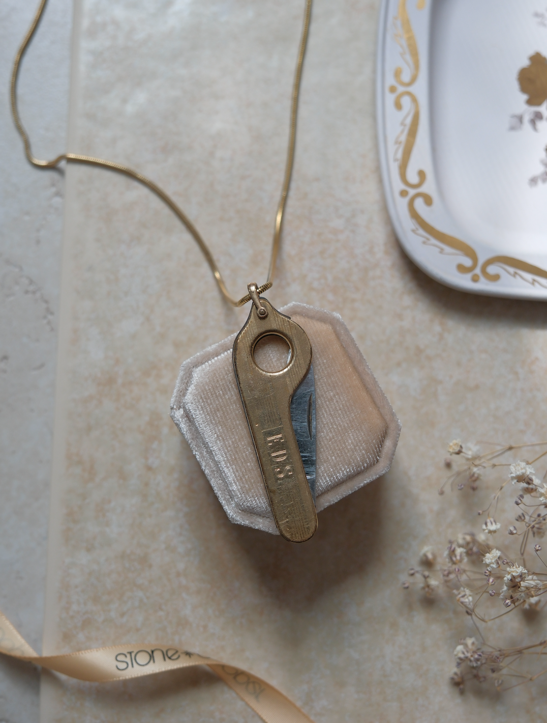 Gold-Filled 'E.D.S' Cigar-Cutter Necklace - Stone Cooper