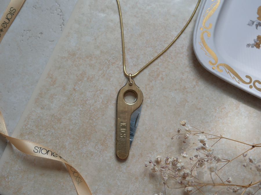 Gold-Filled 'E.D.S' Cigar-Cutter Necklace - Stone Cooper
