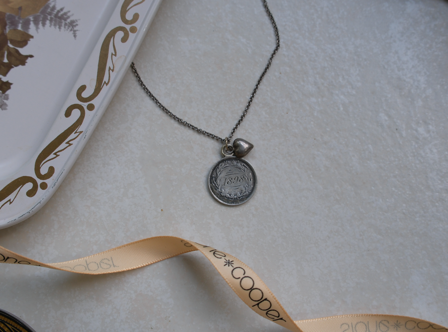 1898 Sterling Love Token Fish Necklace - Stone Cooper