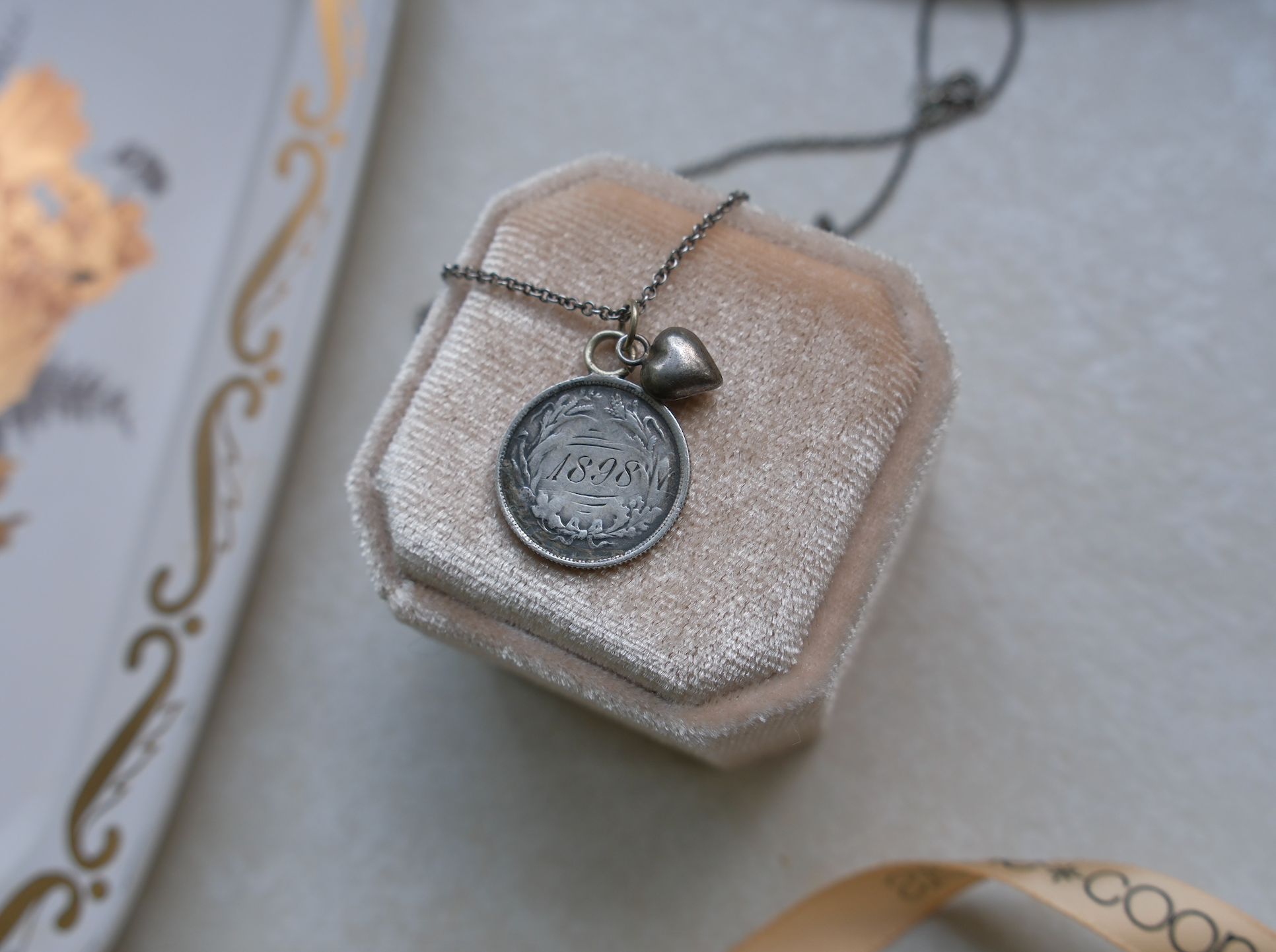 1898 Sterling Love Token Fish Necklace - Stone Cooper