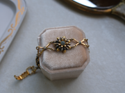 Debra Aquamarine Flower Link Bracelet - Stone Cooper