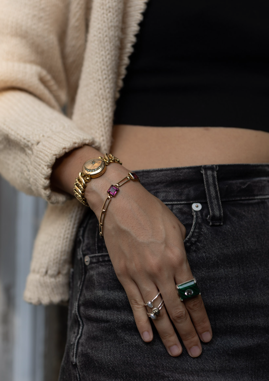 Viola Amethyst Gold Filled Bracelet - Stone Cooper